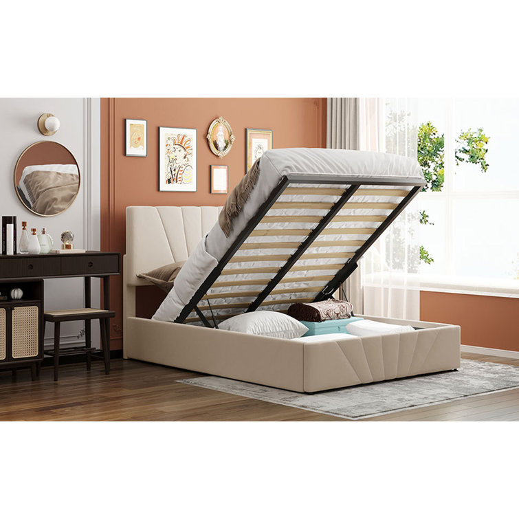 Latitude Run® Hydraulic Lift Up Storage Upholstered Platform Bed Wayfair